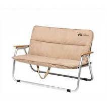 더블 접이식 캠핑 의자 휴대용 알루미늄 합금 2인용, 올리브 그린 (천 커버 제외)