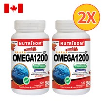 (2팩 할인세트) 캐나다 뉴트리돔 오메가3 3세대 RTG오메가 1200mg 120소프트젤 N208