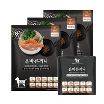 올바른끼니 플러스-연어 칠면조(피모건강) 강아지사료 _ 60%생육 100%휴먼그레이드 스팀공법 영양식 강아지밥, 연어 + 칠면조, 1.2kg, 3개