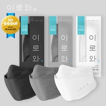 [공장직영] 이로와 마스크 KF80 50/100매 대형/중형 화이트/그레이/블랙 국내산 원부자재 사용, 블랙, 100매, 대형