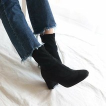 NAM 스웨이드 오피스 부츠 패션 결혼식 코디 앵클힐 구두