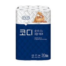[자바라쇼핑] 코디 순수 두루마리 화장지 3겹 30M 30롤 1팩 휴지 _ JBR20230311EA, 쿠팡 1, 쿠팡 본상품선택
