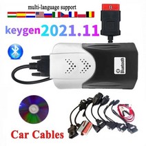 전기공구 전동공구 최신 202111Keygen VD DS150E CDP TCS 블루투스 USB TNESF DELPHIS ORPDC 자동차 트럭 진단 도구 OBD 스캐너, with BT with cables+202111  LA