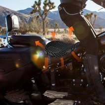 오토바이 바이크 라이더 쿨시트 투어링 쿠션 방석 커버 증정, 블랙(단일 컬러)