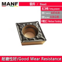 MANF 선삭 공구 CCMT060204 내부 초경 인서트 Borning Bar Blad 독특한 2 색 코팅 더 많은 내마모성 Forsclcr1212, [02] CCMT060208-TM, [01] 10pcs, [01] WP1125PC(Steel)