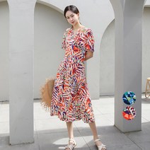 프롬코 여성 여름 화사한 트로피칼 원피스 [자체제작 FRC61]