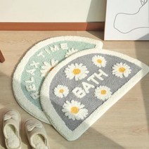 욕실 주방 거실 현관 극세사 발매트 반달매트 모음, A^데이지반달매트(중)_민트B^