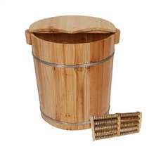 히노끼 족욕통 좌훈 욕조 건식 족탕기 원목 뚜껑 습식, 04.벤드커버+40배럴+마사지휠(전나무)