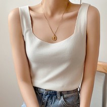 타니즈 카누 베이직 스퀘어넥 슬림핏 민소매 나시