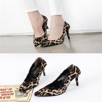 호피무늬 스틸레토 여성 펌프스 키높이 킬힐 UH-39926