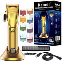 머리면도기 Kemei-남성용 전문 헤어 트리머 전기 면도기 수염 및 클리퍼 이발소 가정용 충전식 이발 기계, 05 KS-With box