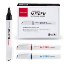 라인플러스 트리마 보드마카 330 흑색 청색 적색 12개입, 적색 12개