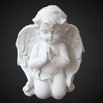 OwMell 로마 기둥 정원 조각상 그리스 천사 실내 실외 가정 장식 앤티크 24.9cm, Kneeling Praying