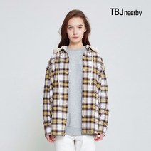 [TBJ] 여성 루즈핏 다이마루 후드 체크셔츠(T201SH700P)