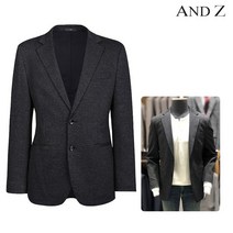 앤드지 95사이즈 챠콜그레이 베이직 스트레치 투버튼 자켓