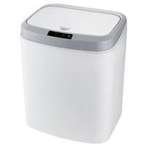 USB충전 모션 센서 휴지통 자동 터치 쓰레기통 16L, 화이트, 1개