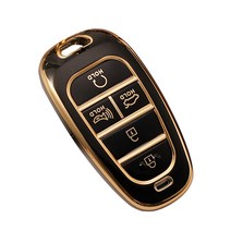 현대 자동차 차키 키홀더 키체인 키링 스마트키 키케이스 소나타 Nexo DN8 Santa Fe TM Tucson NX4 Staria Ioniq 쉘 홀더 열쇠 고리 케이스 커버 20, 8.5 button black