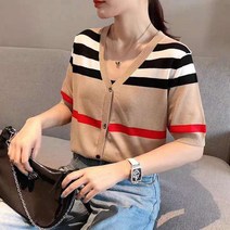 와이엠코리아 명품패턴 배색 가디건