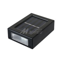 MIERU 태양광 2 led 벽등 엣지 태양열 벽부 등 솔라 정원, 옐로우