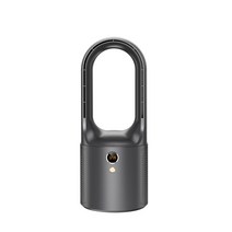 USB 충전식 선풍기 블레이드리스 미니 에어컨 휴대용 에어 쿨러 가정용 데스크 터보 블레이드리스 선풍기, 회색