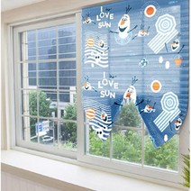 쉴드 블라인드 붙이는 중형 (올라프)/자외선 미세먼지 차단 붙이는블라인드 롤스크린 겨울왕국