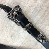 디퍼 크롬 소가죽 슬림 벨트