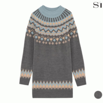 SI SI 울 블랜디드 메탈 페어아일 롱 니트_K BU2994