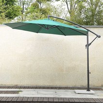 야외 대형 파라솔 우산 테라스 정원 발코니 수영장 마당 카페 팬션 펜션 주택마당 햇빛가리개 부산파라솔 자외선차단 파라솔세트 의자세트 테이블세트야외 대형 파라솔 우산 테라스꾸미기, 아이언 싱글 탑 직경 3미터 짙은 녹색 센드 70