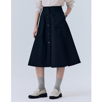 23SS 네이비 면 캐주얼 플레어 스커트 HSSK3B305N2