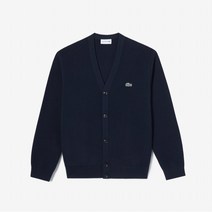 라코스테 가디건 니트 남성 베이직 방모 와이넥 네이비 AH360E-52N 166