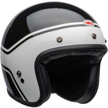 BELL Custom 500 클레식헬멧 오토바이 스쿠터 바이크, 스트릭 글로스 블랙 화이트
