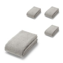 무인양품 MUJI 면 파일 루프 포함 페이스 타월 - 기본타입 4개 JJAC3A2S, 라이트그레이