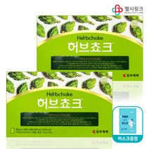 조아제약 허브쵸크 30포 아티초크 건조엑스, 2개(60포 20일분) + 헬시링크 마스크 1팩