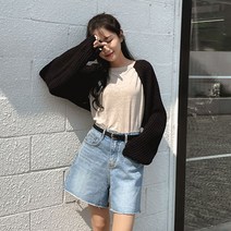 하찌 니트 볼레로가디건