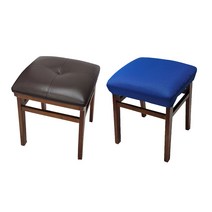 27 대우유통 화장대의자 원목 사각 화장대의자커버 자체제작, 8CM이내 인조가죽 검정