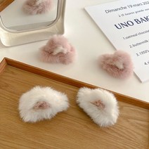 귀여운 고양이 귀 머리핀 클립 깨진 머리 이마 사이드 클립 가을 겨울 모피 슈퍼 귀여운 머리핀 여성을위한