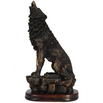 H&W 늑대 조각상 높이 26.7cm(10.5인치) 사무실 책상 장식 북유럽 스타일 가정 및 학습 수집용 피규어 남성을 위한 최고의 선물