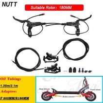 전동킥보드 성인 전기 킥보드 전기스쿠터 NUTT전기 스쿠터 E자전거 유압 디스크 브레이크 140 160 180mm 전원Off 라인 와이어 제로 10X 11X KUGOO G1 부품, [06] F203mm R180MM Kit