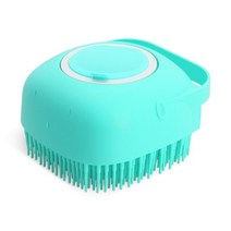 개 샴푸 마사지 목욕 브러시 부드러운 실리콘 고양이 마사지 빗 샤워 입욕 개 샴푸 디스펜서 브러시 애완 동물 액세서리, 스퀘어 블루