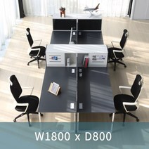 한성 토파스 수입 디셀책상 1800 가림판무 D800 블랙다리 사무실 사무용데스크, 화이트
