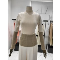 모조에스핀 장식포인트 반목 배색 니트(S234KSK006)(2208276)