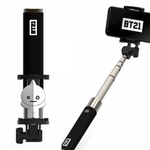 BT21 블루투스 셀카봉 (반)셀카봉 블루투스셀카봉 핸드폰셀카봉 휴대폰셀카봉 스마트폰셀카봉, 본상품