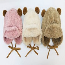 토토와모모 여아 남아 신생아 아기 유아 키즈 어린이 귀달이 모자 S뽀글군밤귀다리