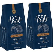 1850 블랙 골드 다크 로스트 그라운드 커피 Black Gold Dark Roast Ground Coffee 340g 2팩