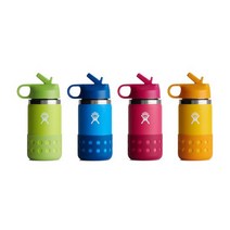 하이드로플라스크 키즈 와이드마우스 12oz 피오니, 단품, 1개