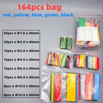 2:1 열 수축 튜브 127850 개 절연 폴리올레핀 피복 전자 DIY 키트 전기 연결 케이블 슬리브, 164pcs color, 164pcs color