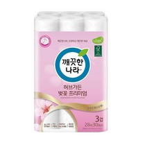 JEV927726깨끗한나라 3겹 더순수 천연펄프 28m 30롤 화장지 휴지