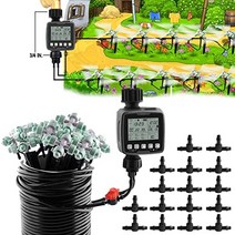 자동 물방울 관개 키트 자동 식물 waterer for 10 potted plants self watering planter system dual display easy diy, 타이머 키트