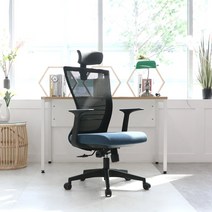 린백 사무용 컴퓨터 책상 의자 LB18H, LB18HB-블랙바디, 블루