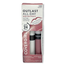 Covergirl Outlast 올데이 립 컬러 위드 탑코트 (.06oz .07oz.), 130 로지